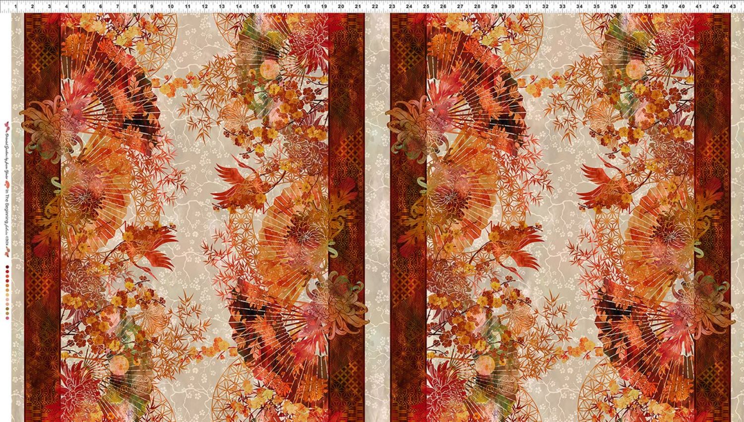Oriental Garden by Jason Yenter - 100% premium cotton border print fabric