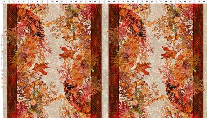 Oriental Garden by Jason Yenter - 100% premium cotton border print fabric
