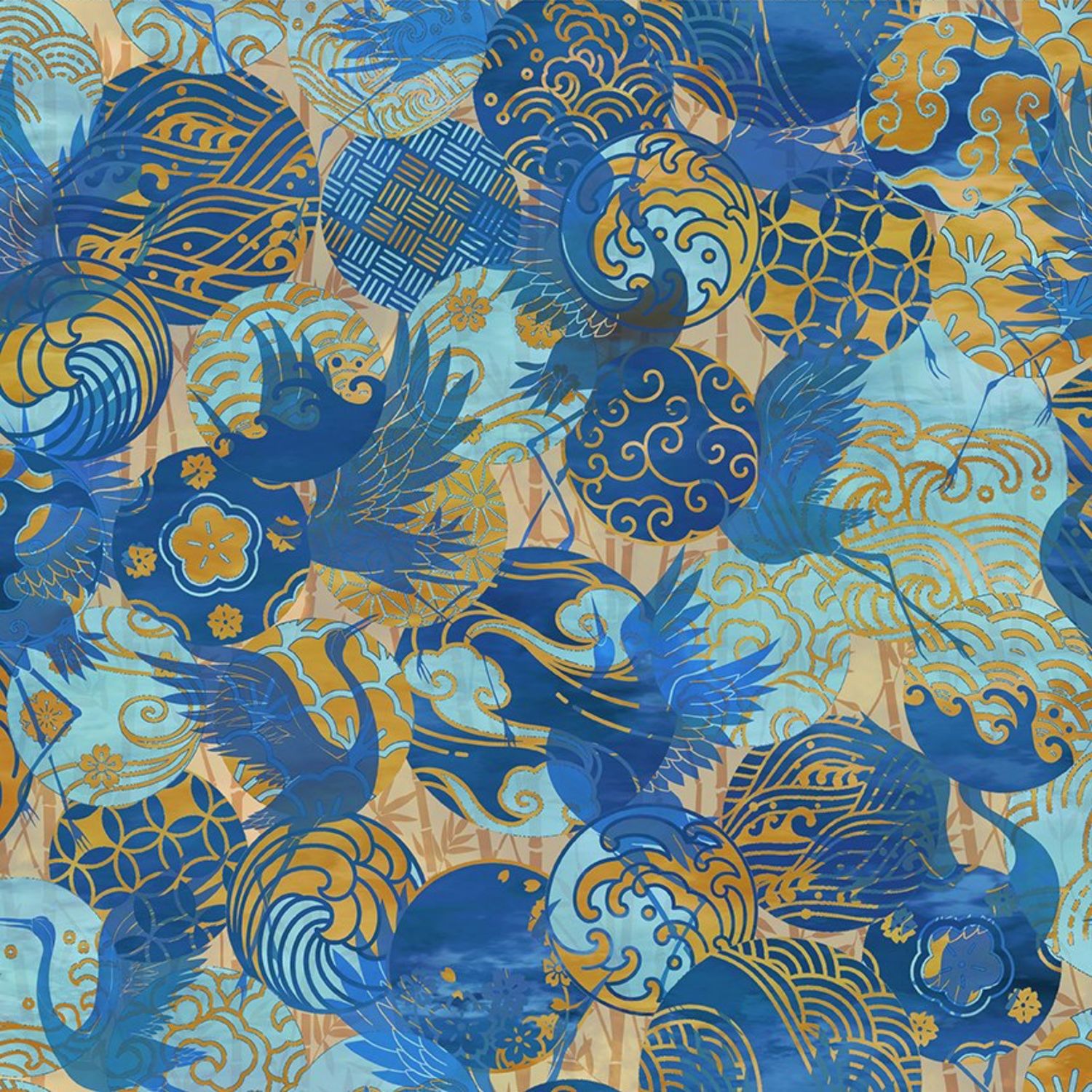 Oriental Garden by Jason Yenter - 100% premium cotton print fabric