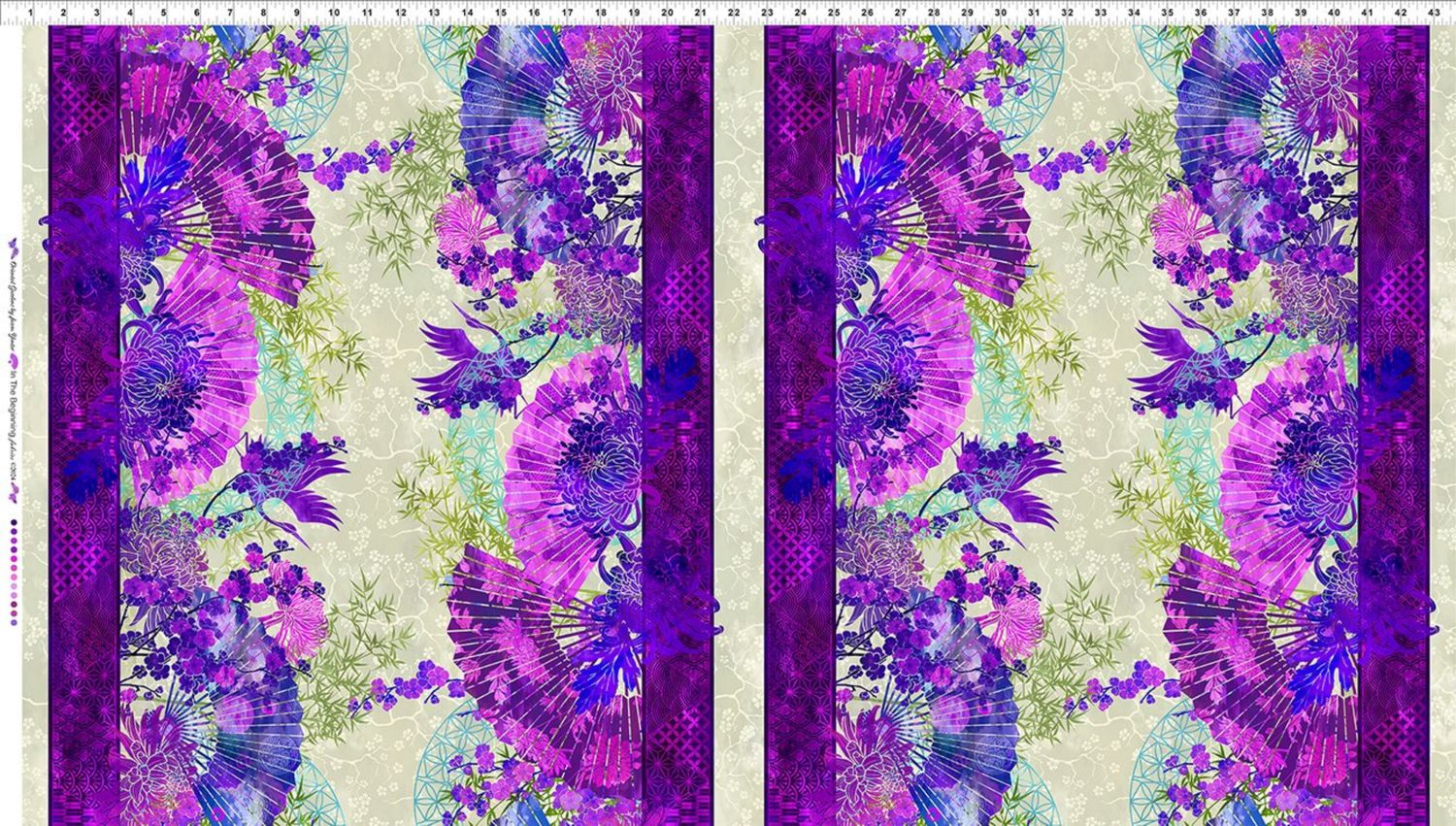 Oriental Garden by Jason Yenter - 100% premium cotton border print fabric
