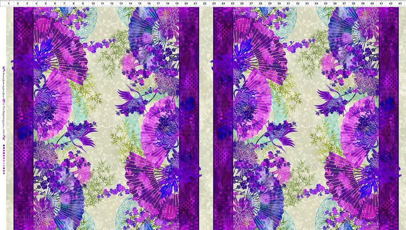 Oriental Garden by Jason Yenter - 100% premium cotton border print fabric