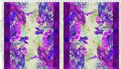 Oriental Garden by Jason Yenter - 100% premium cotton border print fabric