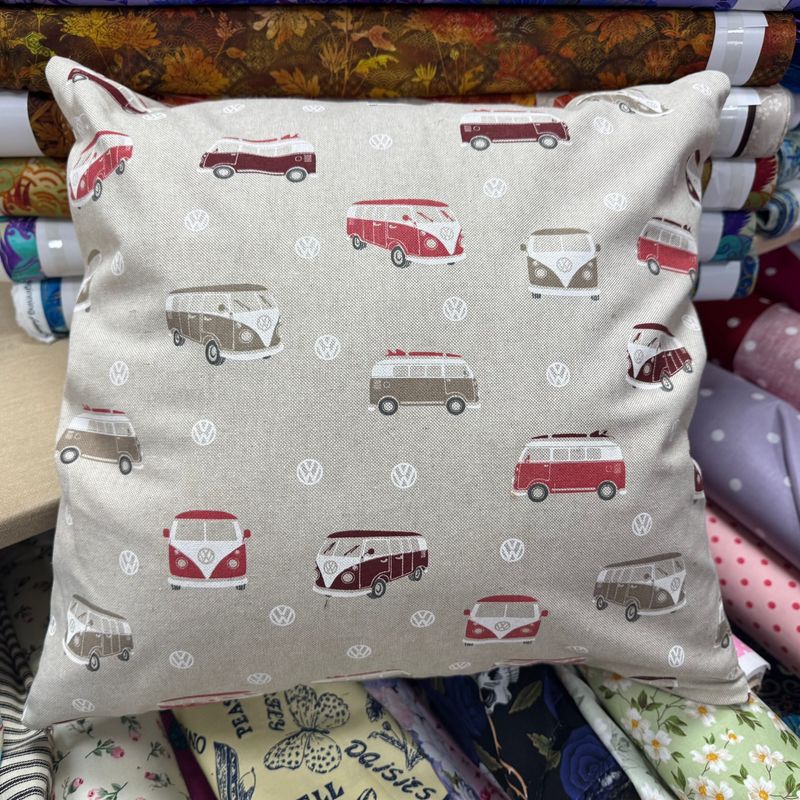 Linen - Cushion Cover with Camper Vans