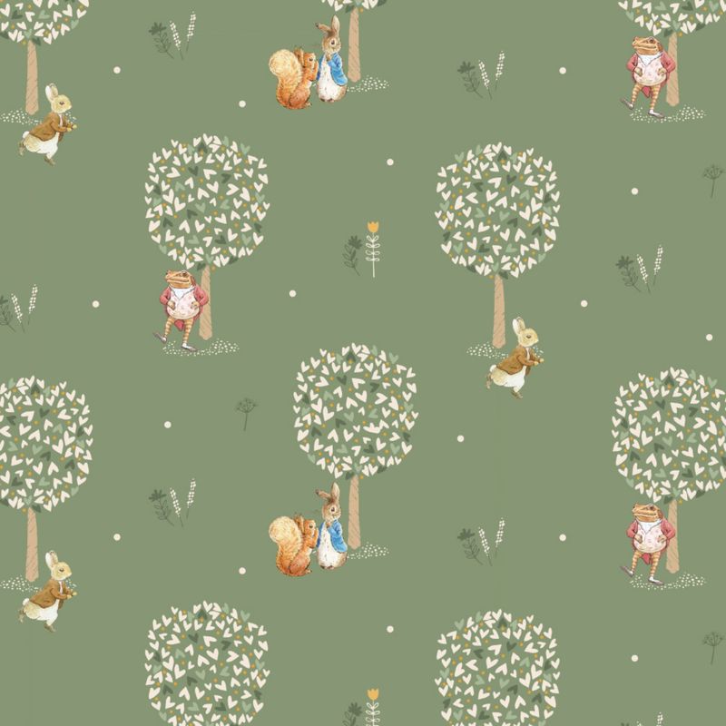 Peter Rabbit - Meadow Tails - Heart Trees - Digital print 100% cotton fabric
