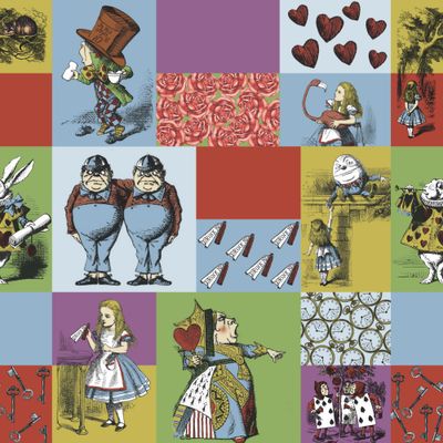 Alice In Wonderland - Patch - 100% cotton digital print fabric
