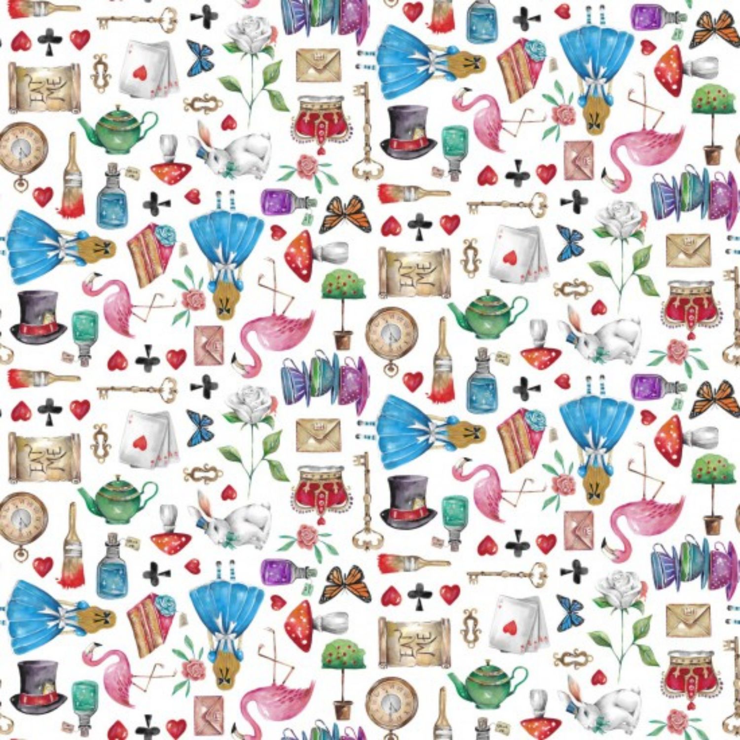 Alice - Elements - White - 100% cotton print fabric