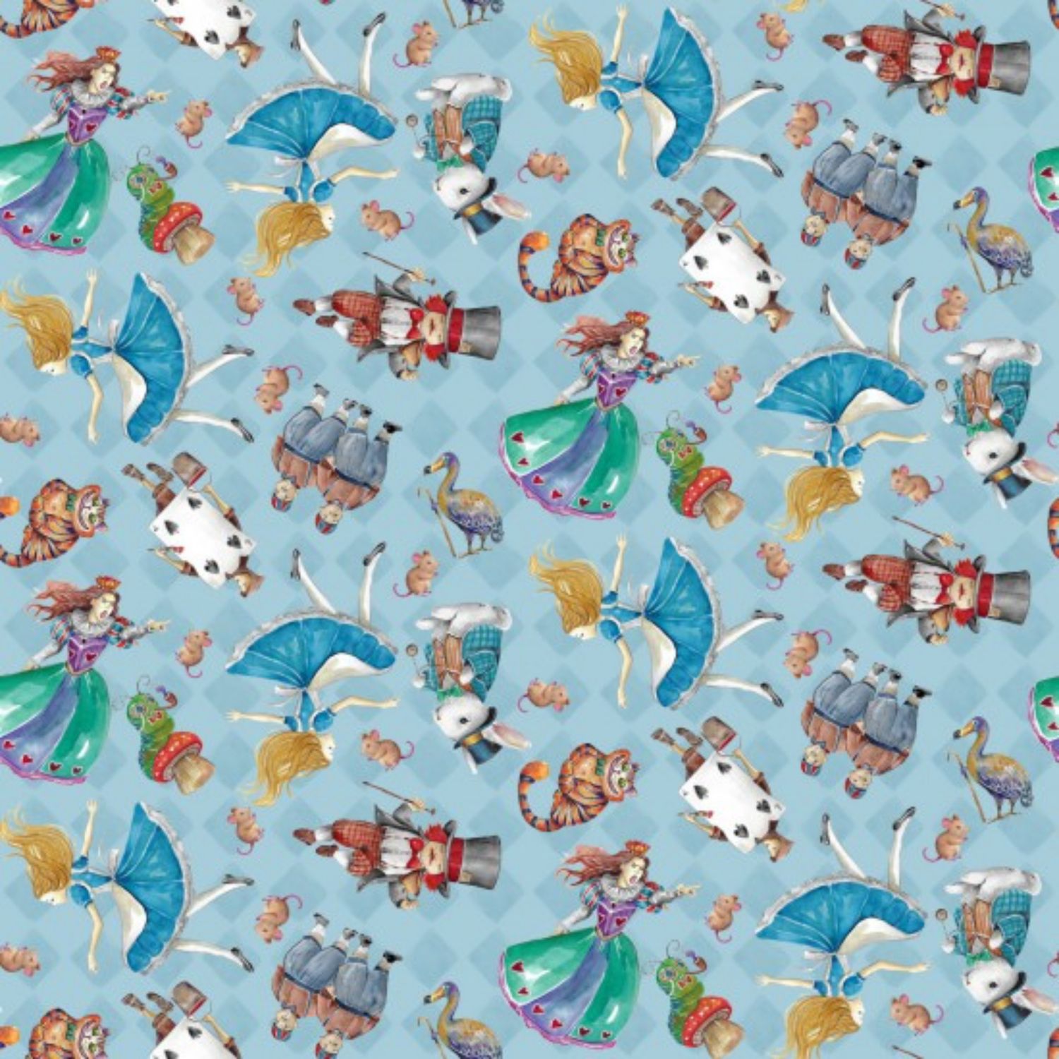 Alice - Characters - Blue - 100% cotton print fabric