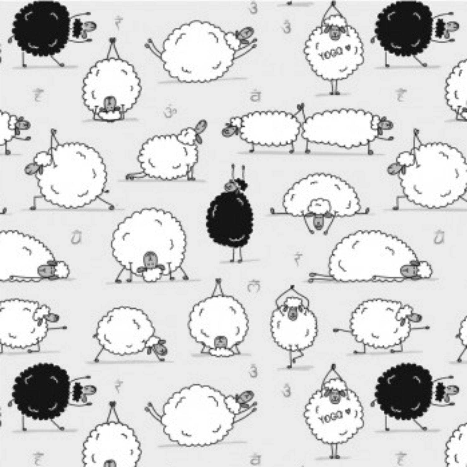 Sheep - Grey - 100% Cotton Winceyette printed fabric