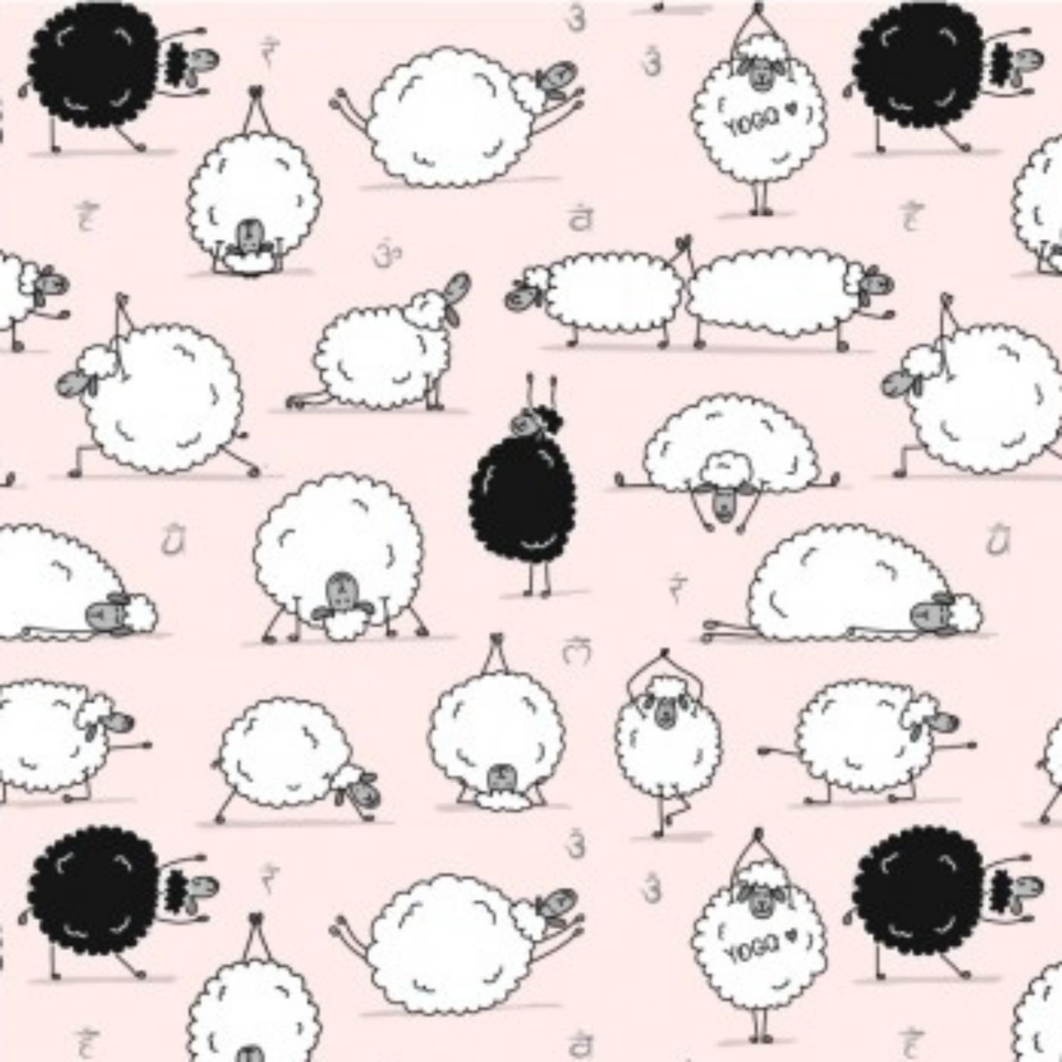 Sheep - Pink - 100% Cotton Winceyette printed fabric