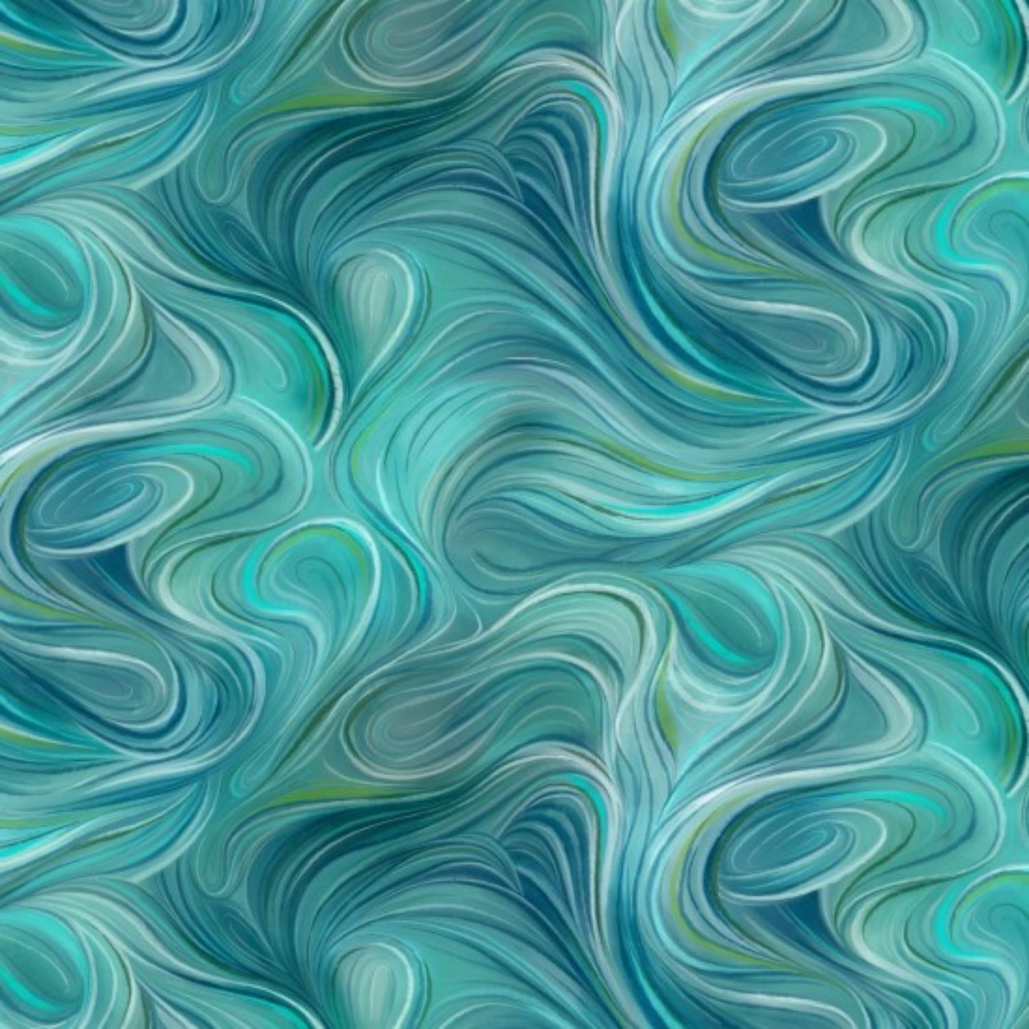 Basket &amp; Blooms (Swirl) - Jade - 100% cotton print fabric