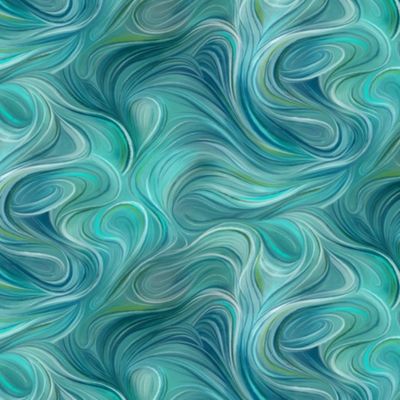 Basket &amp; Blooms (Swirl) - Jade - 100% cotton print fabric