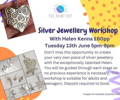 Silver Jewellery Workshop 13th JUNE £60