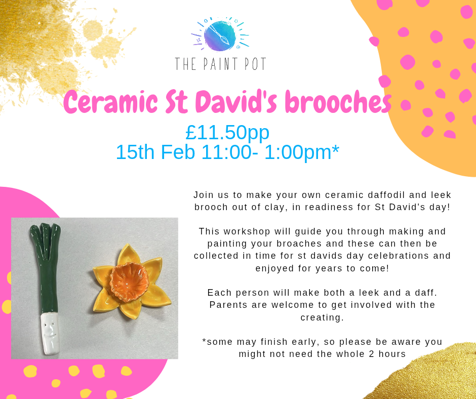 Ceramic St David's Brooches