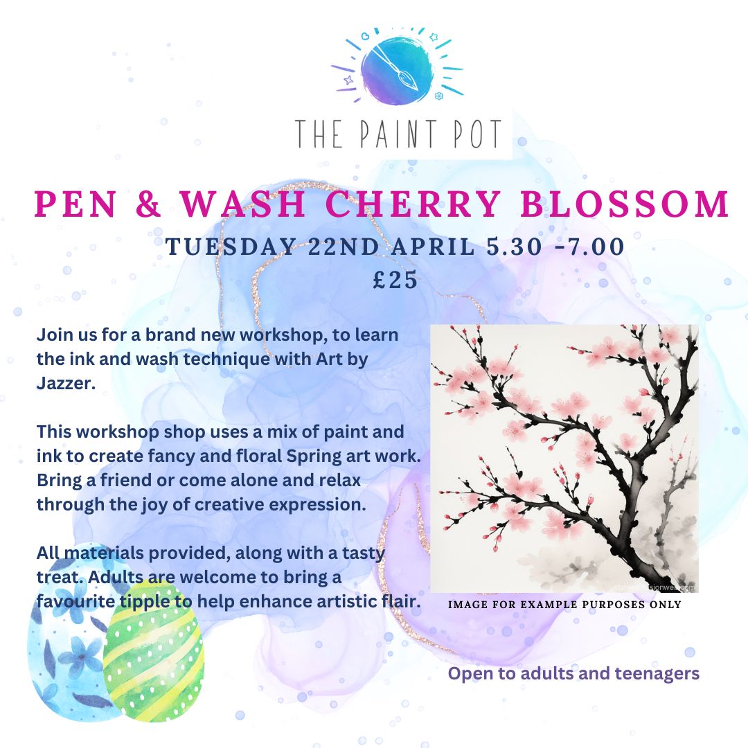Pen and Wash Cherry Blossom