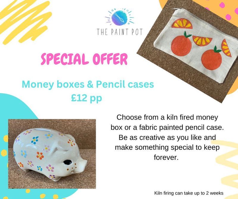 SUMMER SPECIAL! Money boxes & pencil cases
