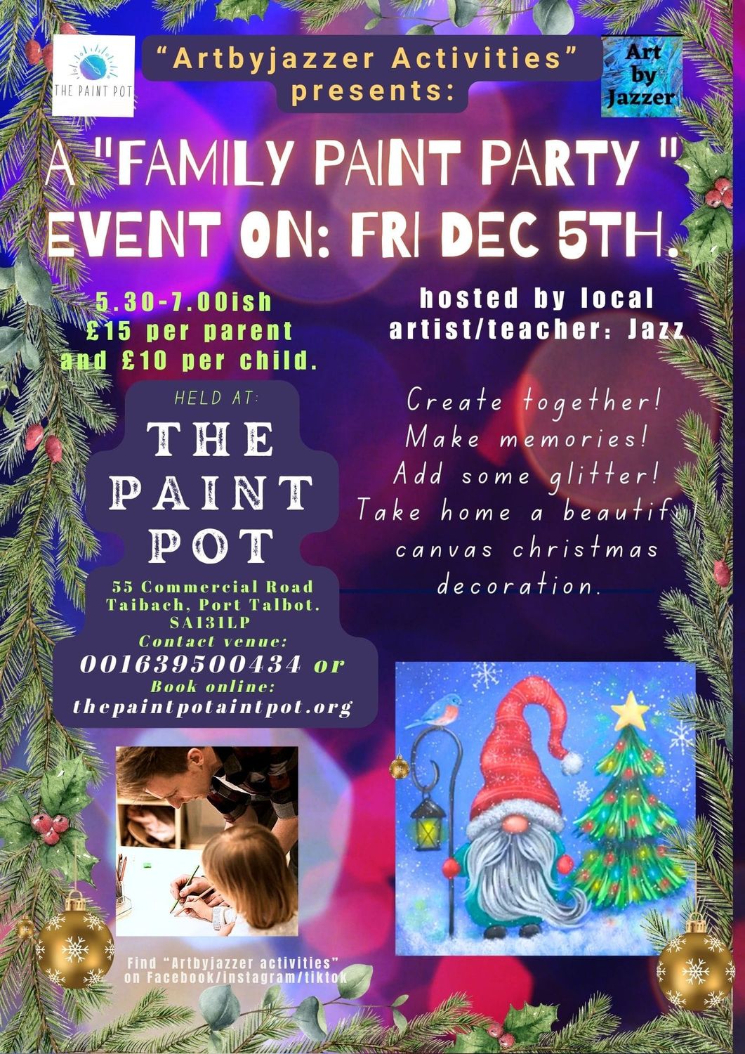 Family Paint party: Christmas!