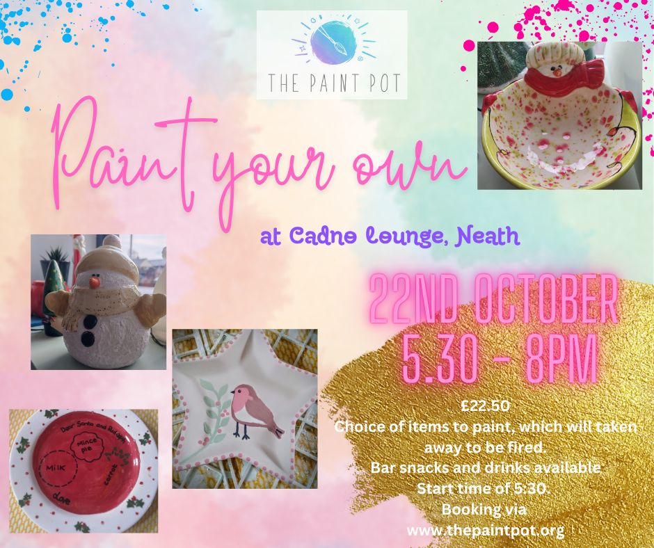 October 22nd - Cadno Lounge Pottery Painting