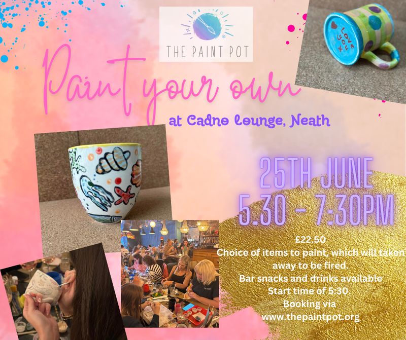June 25th - Cadno Lounge Pottery Painting