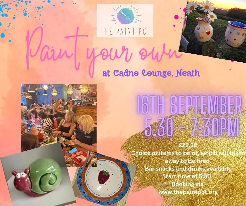 September 16th - Cadno Lounge Pottery Painting