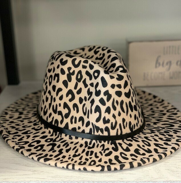 Cream Leopard Hat