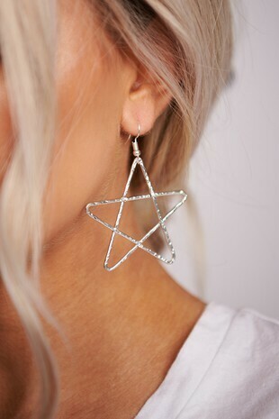 Handmade Silver Star Earrings