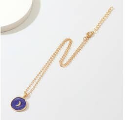 Blue Moon Enamel Ear/ Necklace Set