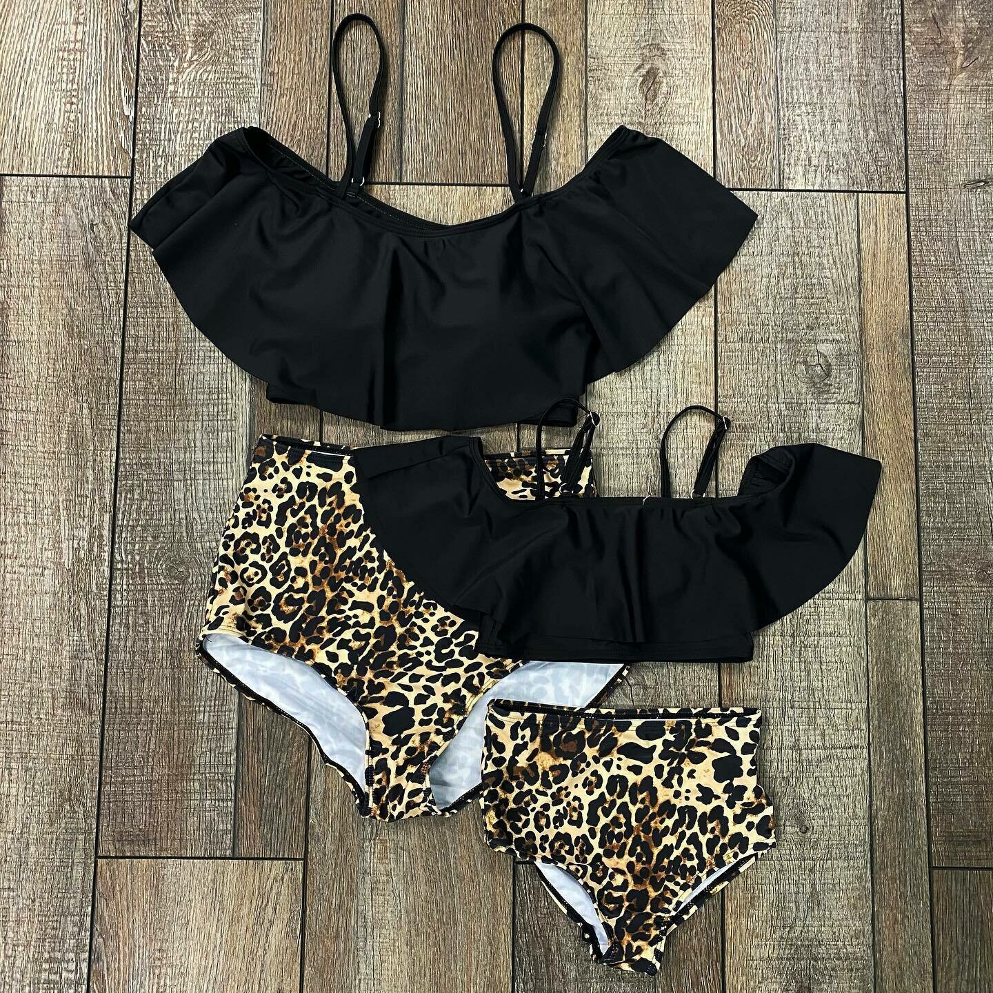 Leopard Print 2 Piece Swim Suit