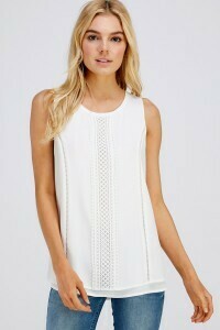Off White Front Lace Detail Top
