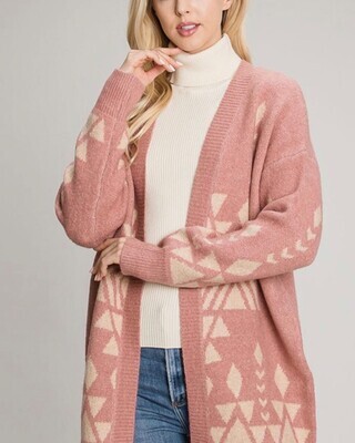 Peach Geometric Sweater