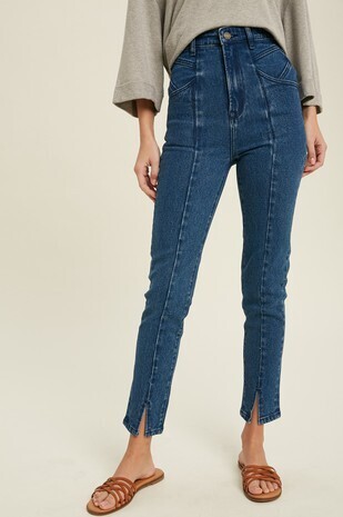 Avery High Waisted Denim Tapered Jeans
