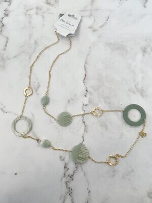 Shades of Green Circle Embellishment Necklace