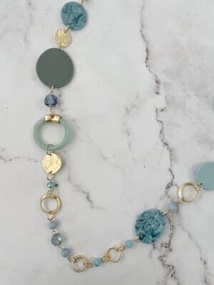 Paola Mint/ Blue Multi Long Necklace