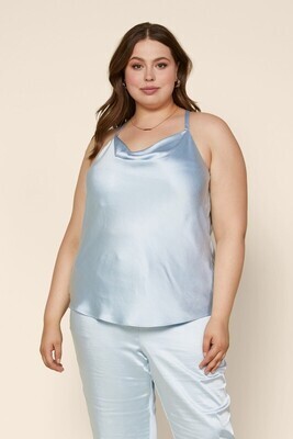 Ice Blue Cowl Neck Cami Top