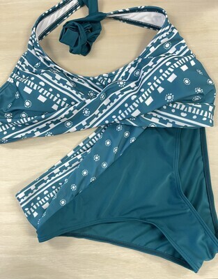 Baja Blue Aztec Design Bikini