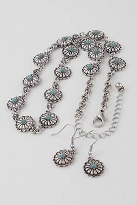 Vintage Floral Necklace & Earring Set