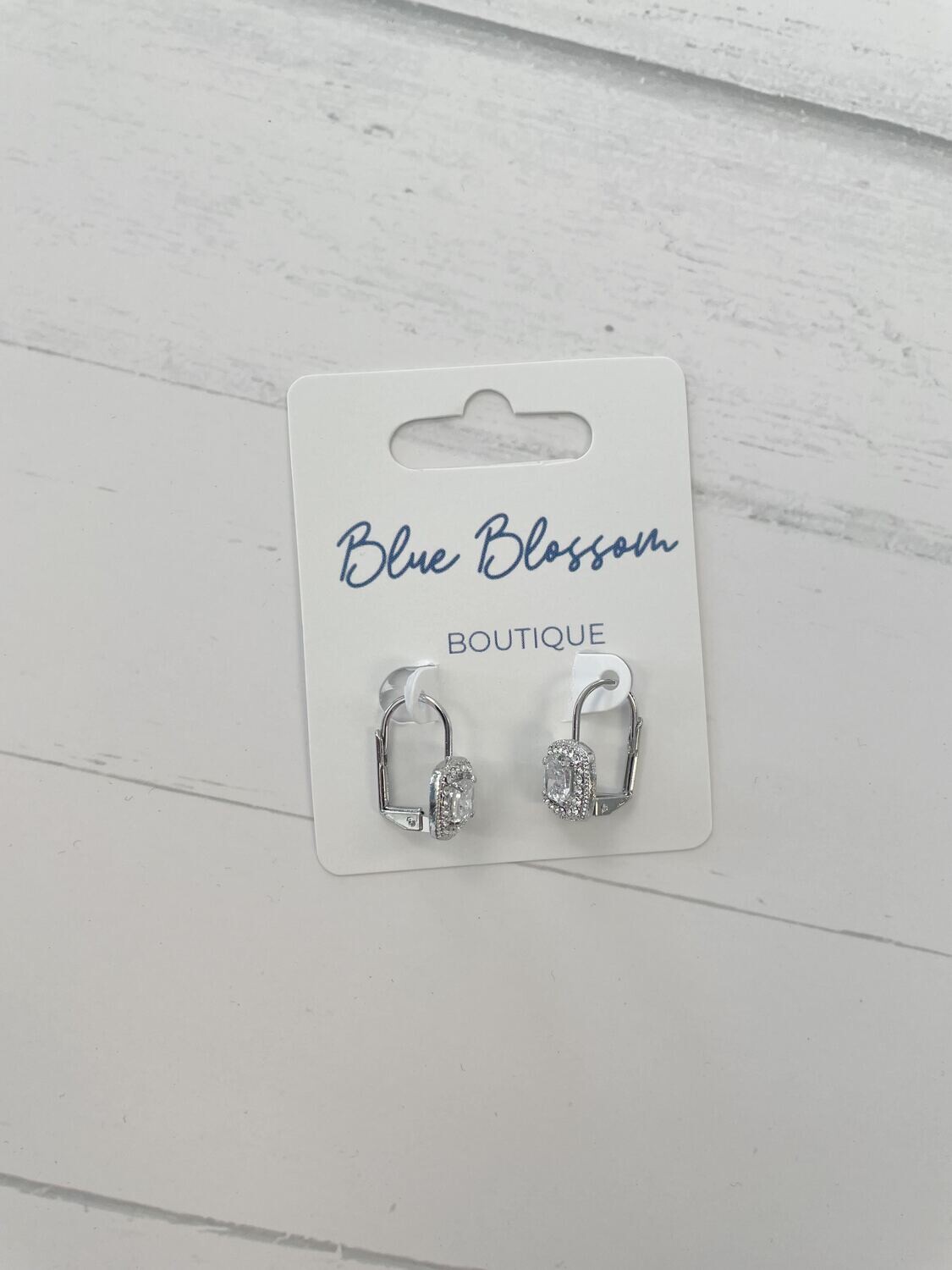 Silver Gem Stone Earrings