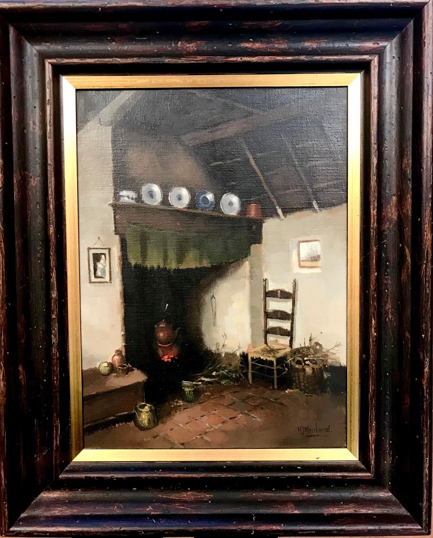 Hendrik Jan Neuland - Dutch Cottage Scene (SOLD)
