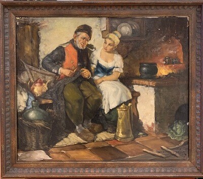 Peter Albert Speier - Fisherman Repairing Nets (Sold) 00196