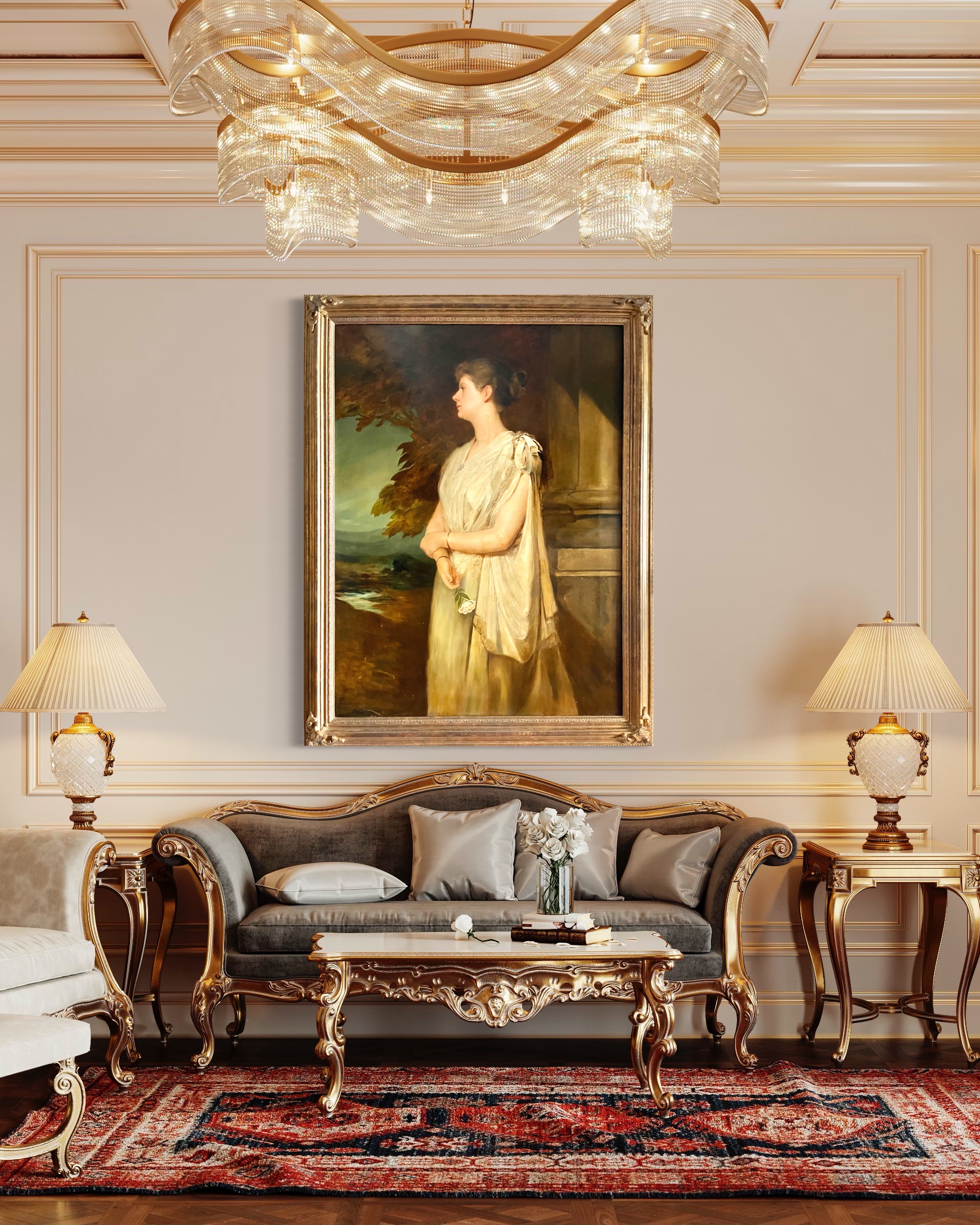 Marie Seymour Lucas - Portrait of a Woman Holding a Flower