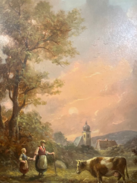 Klaus Schlemmer - Mother and Child Holding Hands with Cow