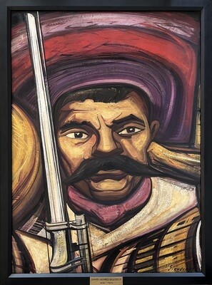 David A. Siqueiros - Emiliano Zapata Original Social Realism Painting 00300