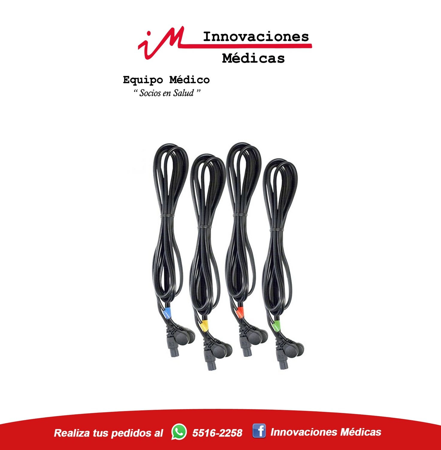 Cables para electroestimulador COMPEX de Broche