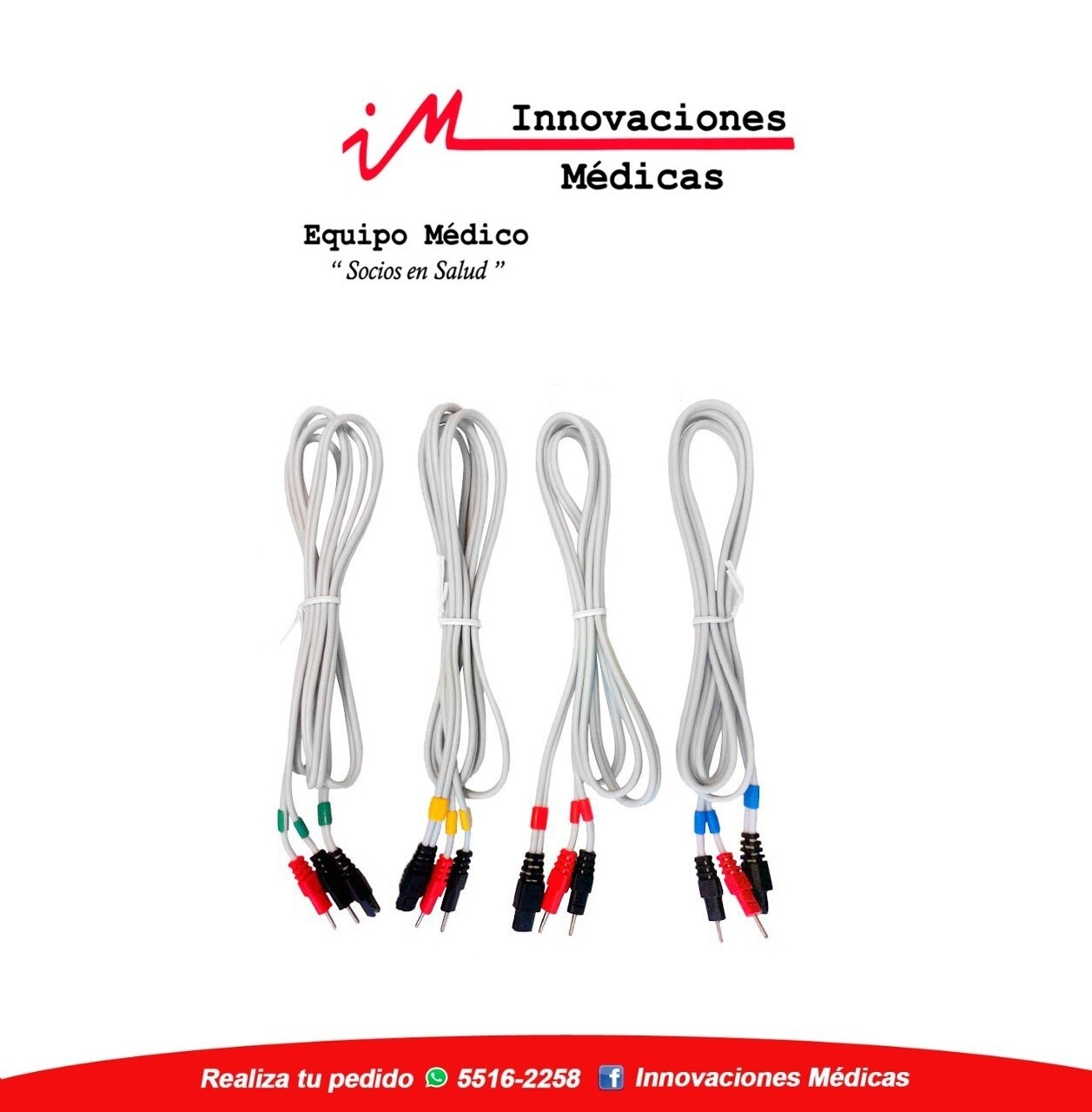 Cables de Pin para Electroestimulador color blanco