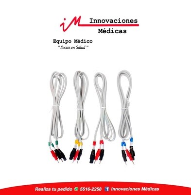 Cables de Pin para Electroestimulador color blanco