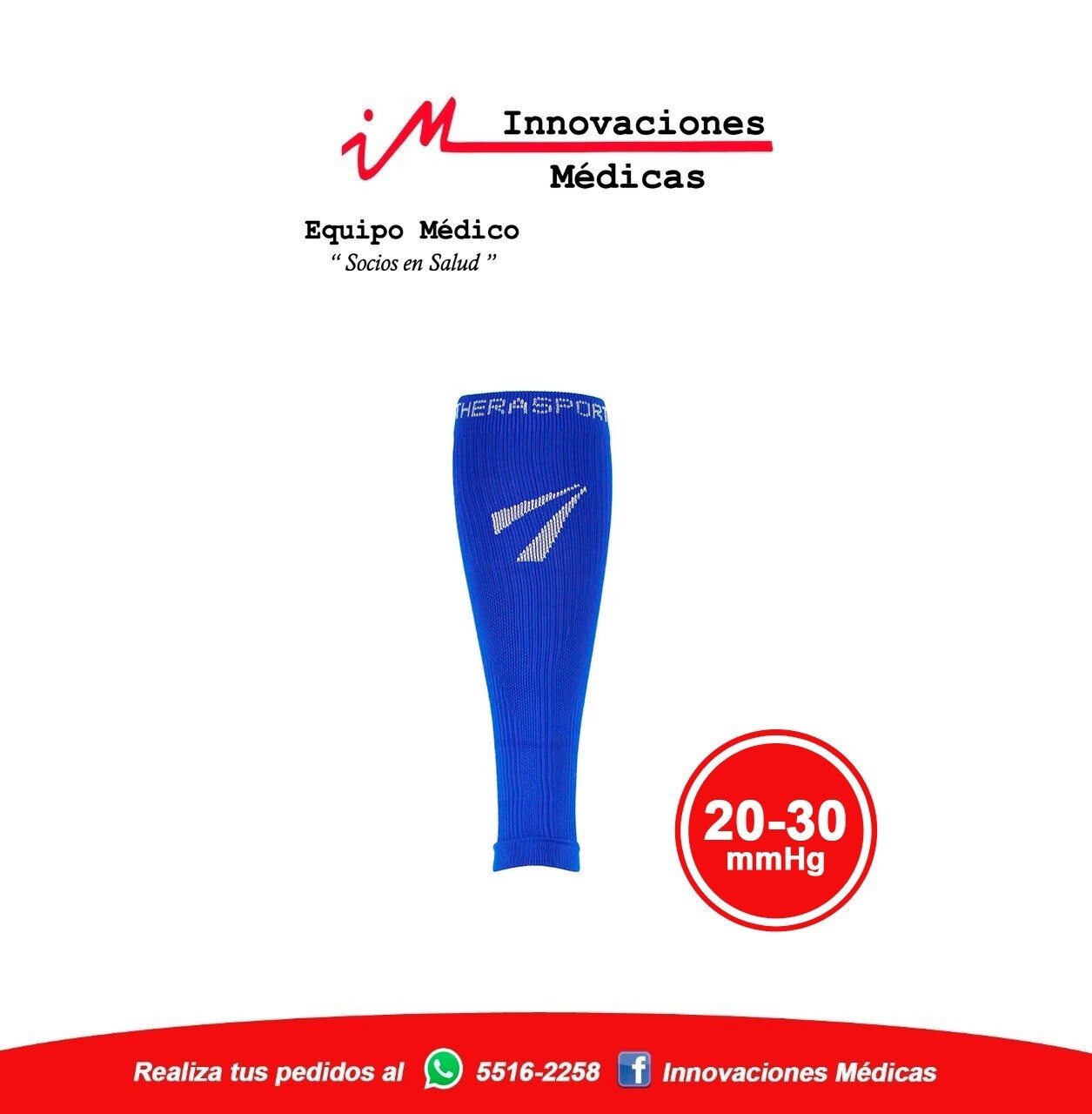 Manga de entrenamiento para pierna  20-30 mmHg, color Azul (Unisex)