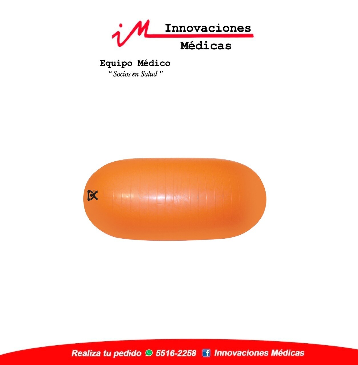 Pelota inflable color naranja 50cm x 100cm