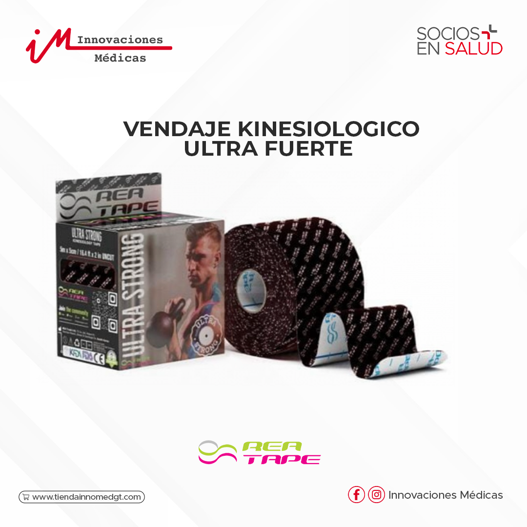 Vendaje Kinesiologico, ultra fuerte negro/blanco