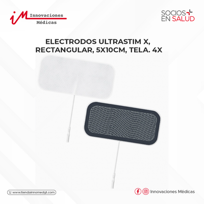 Electrodos ULTRASTIM X, rectangular, 5X10cm, tela. 4x