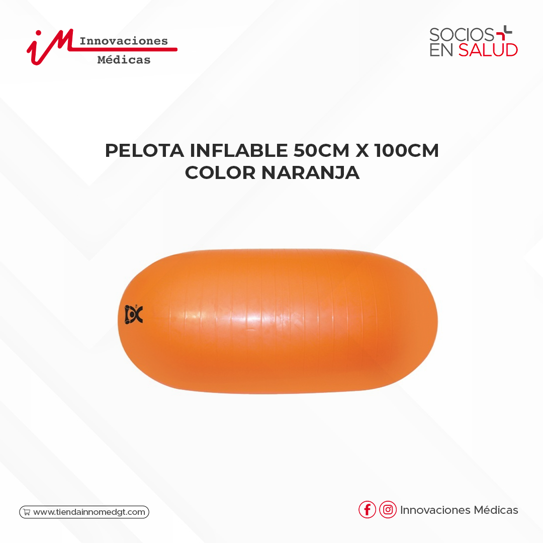 Pelota inflable color naranja 50cm x 100cm