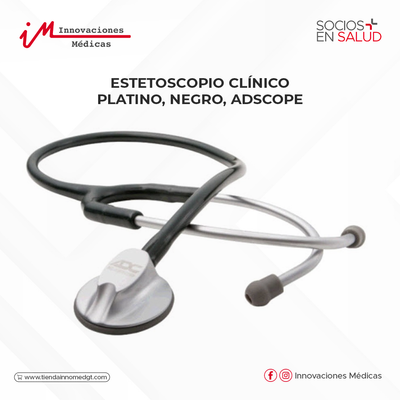 Estetoscopio Clínico Platino, Negro, AdScope